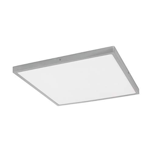 Eglo Lampada da soffitto a LED Fueva 1, 1 luce, materiale: alluminio, plastica, colore: argento, bianco, L: 60 x 60 cm, bianco caldo