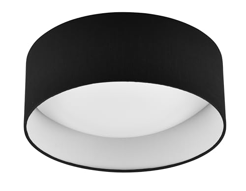 RL LIVE YOUR LIGHT Reality LED Lampada da soffitto Locarno , plastica bianca, paralume in tessuto nero, incl. LED da 12 Watt