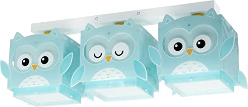 Dalber Lampada da soffitto plafoniera per bambini 3 Luci Little Owl gufo animali