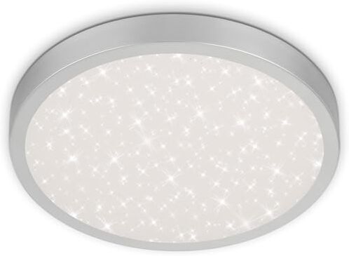 Briloner Plafoniera LED, Lampada da Soffitto con Decorazione a Stella, 24 Watt, 3.000 Lumen, 4.000 Kelvin, Bianco-Argento, Ø 38 cm