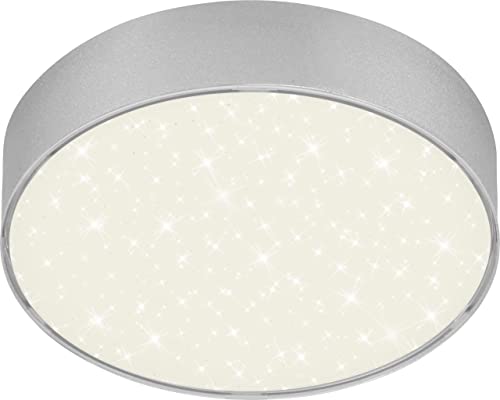 Briloner Plafoniera a LED con decorazione a cielo stellato, lampada LED, lampadario, pannello da soffitto LED, temperatura di colore bianco neutro, Ø157 mm, colore argento