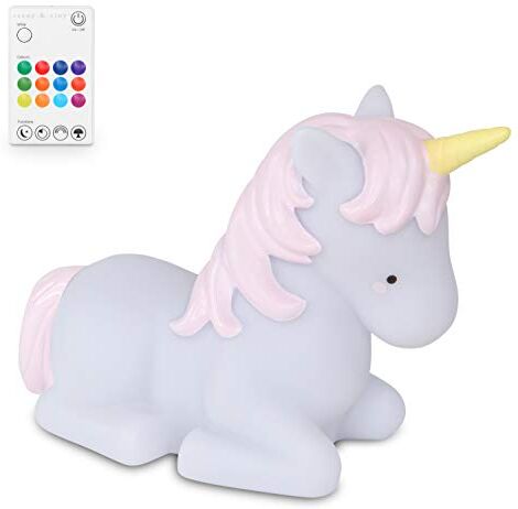 Teeny & Tiny Luce Notturna Camera Neonati e Bambini in Silicone, con Telecomando e Trasformatore, a LED, Unicorno 200 g