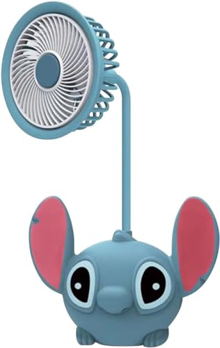 Generic Stitch Lampada da Scrivania Bambino Lampada Da Studio con Temperamatite Luce Notturna Ambientale Disegno di Cartoni Animati Lampada da Lettura LED Ricaricabile Dimmerabile per Bambini. (Blue 1)