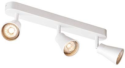 SLV lampada a plafone da parete e soffitto AVO CW Triple/illuminazione da parete e soffitto per interni, lampada a plafone, lampada a plafone da parete, faretto da soffitto / GU10 50W bianco