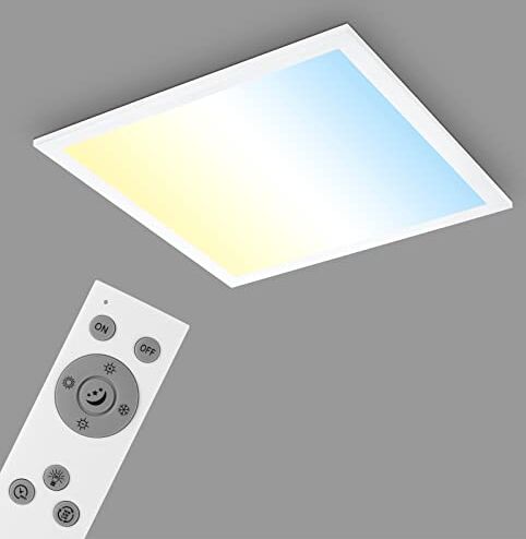 Briloner Plafoniera LED CCT, lampada da soffitto LED, controllo della temperatura del colore, dimmerabile, incluso telecomando, bianco