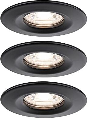 Paulmann Lampada LED Nova Mini Set di Base Fisso 66mm 3x310lm incl. 3x4 W faretto da Incasso 2700 K Coin 12 W, Nero Opaco