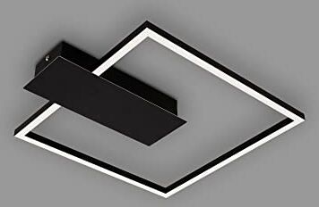 Briloner Lampada da soffitto a LED dimmerabile in 3 fasi, funzione memory, colore della luce bianco caldo, lampada da soffitto a LED angolare, nero, 375x320 mm