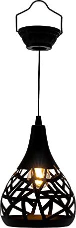 Paulmann Sunshine Magic Solar Pendant Outdoor Pauleen -Lampadario Balcone o Giardino, in Metallo, 2700 K, Colore: Nero