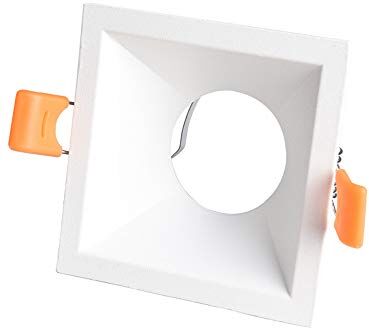 Wonderlamp – Faretto da Incasso Confort Quadrato Bianco. Portalampada GU10 incluso.