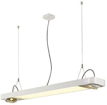 SLV Soggiorno, Illuminazione da Interni, Sospensione per Sala da Pranzo, LED, Lampada da soffitto / GU10 114W, AIXLIGHT R2 Office QPAR111 228W Bianco