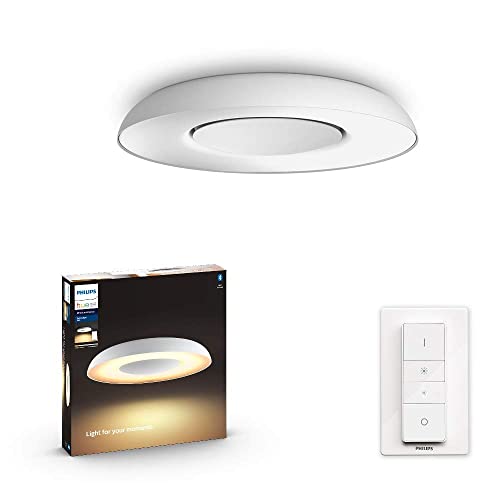 Philips White Ambiance Plafoniera Smart Still, Luce Bianca da Calda a Fredda, Led Integrato, 32W, Bianco, Telecomando Dimmer Switch Incluso