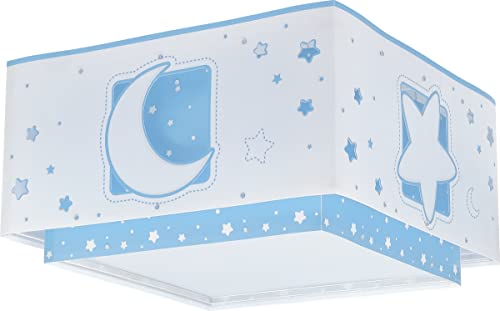 Dalber Lampada da soffitto plafoniera per bambini Moonlight Luna e Stelle blu
