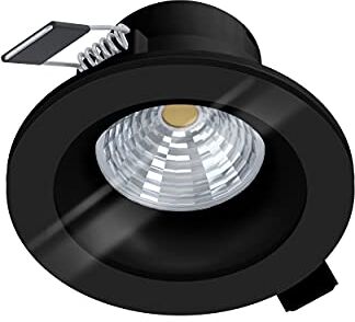 Eglo Led faretto da incasso Salabate, spot Led dimmerabile in alluminio e vetro, luce Led da incasso in nero, trasparente, faretto Led da incasso bagno, bianco caldo, IP44, Ø 8,8 cm