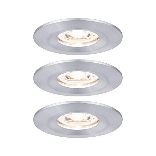 Paulmann Nova mini Plus lampada da incasso LED Coin rotonda fissa incl. 3 faretti da incasso da 4 Watt dimmerabile alluminio tornito apparecchio da incasso alluminio bianco caldo 2700 K