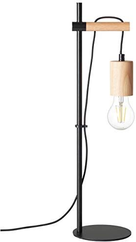 Brilliant lampada Jenji lampada da tavolo legno chiaro/nero   1x A60, E27, 40W, adatto per lampade normali (non incluse)   Scala da A ++ a E   Con interruttore a cavo