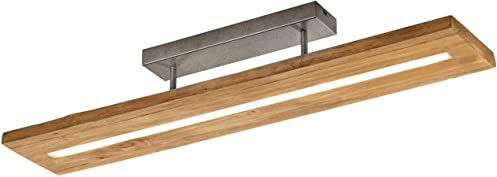 Trio , Plafoniera, Brad incl. 1 x LED,SMD,27,0 Watt,3000K,3400 Lm. Finitura: Legno naturale, color legno L:100,0cm, L:20,0cm, A:16,7cm Dimmerabile tramite interrutto,