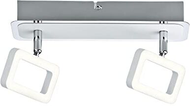 Paulmann 66639 Spotlight Frame 2 x W Bianco Opaco/Cromo 230 V Metallo  Plafoniera Lampada Soffitto Led Lampada Faretto da Soffitto