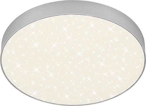 Briloner Plafoniera a LED con decorazione a stella, lampada senza cornice, lampadario, pannello da soffitto LED, temperatura di colore bianco neutro, Ø287 mm, colore argento