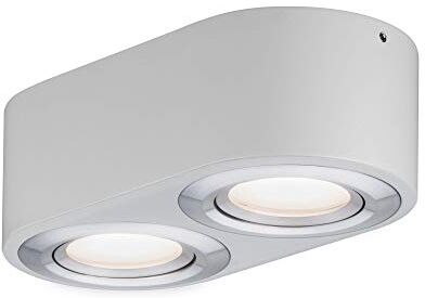 Paulmann Plafoniera LED Argun orientabile incl. 2x4,8 Watt dimmerabile alluminio spazzolato lampada per soggiorno metallo 3000 K 9.6 W, 2er-Spot