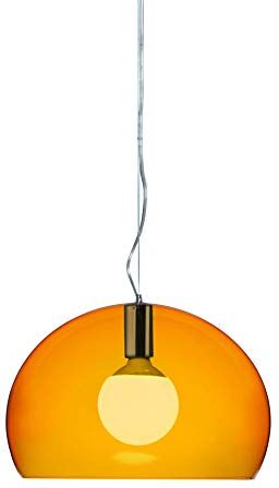 Kartell Small FL/Y Lampada da Soffitto 15 W, Arancio, Diametro 38cm