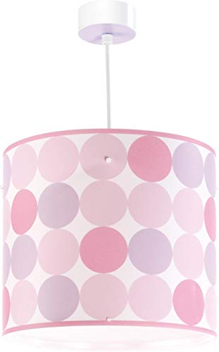 Dalber Lampada da soffitto, a sospensione rotonda, colore: rosa, led, plastica