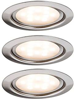 Paulmann 93553 Micro Line Furniture Down Light Set, Led Brushed Iron, 3 Pc. Set