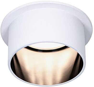 Paulmann 93373-Lampada da Incasso a LED, 78 mm, incl. 1 Lampada da soffitto da 8,0 W, Caldo, Alluminio, 3000 K, Bianco Opaco, Nero Opaco