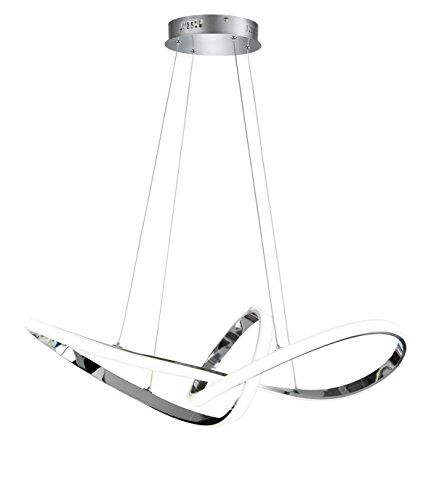 WOFI Action Lampada a sospensione, in metallo, 49 W, cromato, 92 x 35 x 1500 cm