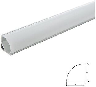 Greenice Profilo Alluminio Per Striscia LED Installazione Angoli Diffusore Latteo x 2M