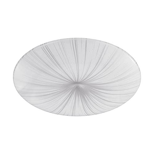 Eglo Led Plafoniera Nieves, Ø 31 cm, soffitto a effetto cristallo in plastica e metallo, lampada da soggiorno in bianco, argento, lampada da camera da letto, lampada del corridoio coperta calda