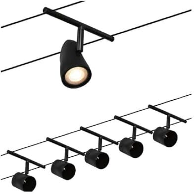 Paulmann CorDuo, sistema di cavi per faretti, , set di base Cup, massima CC 5 pezzi da 10 Watt l’uno, estensibile, nero, opaco, in plastica/metallo, GU 5,3, senza lampadine