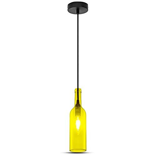 V-TAC Original Lampada LED da soffitto a forma di bottiglia in vetro. giallo
