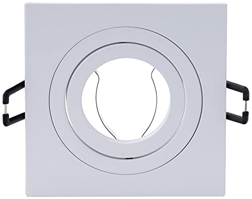 Wonderlamp Classic Classic Kit di faretto da incasso quadrato, Portalampade incluso: GU10, 9 x 9 x 2,5 cm, colore bianco
