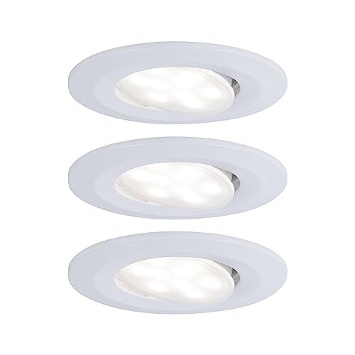 Paulmann Lampada da incasso LED Calla tonda set da 3 incl 3x6,5W IP65 dimmerabile bianco opaco luce per armadi plastica 4000K