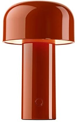 Flos Bellhop Table Lampada da Tavolo Senza Fili Ricaricabile, Lampada Design da E. Barber e J. Osgerby, Lampada Led Dimmerabile 4 Step, Cavo Micro USB-C, 2.5 W, 100-240/5 V, 125x210 mm, Rosso Mattone