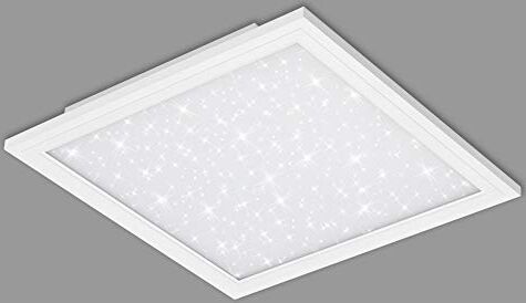 Briloner Leuchten Plafoniera a LED, Lampada da soffitto con Fantasia a Stelle, 4.100 Lumen, 4.000 Kelvin, 38 Watt, Bianca, 595x595x60 mm (Larghezza x Lunghezza x H)