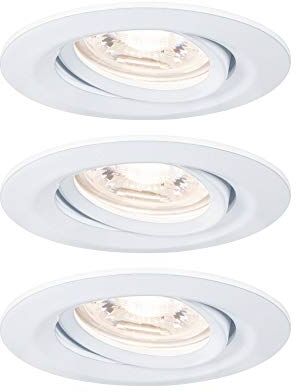 Paulmann Nova mini Plus lampada da incasso LED Coin EasyDim rotonda orientabile incl. 3 faretti da incasso da 4,2 Watt dimmerabile bianco opaco apparecchio da incasso alluminio bianco caldo