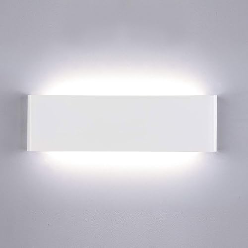 Lightess 16W Applique da Parete Interno, 6000K Bianco Freddo Lampada da Parete LED in Alluminio Led Applique Camera da Letto Moderno, Lampada da Muro per Soggiorno Scale