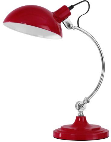 PREMIER PREM- Lampada da Tavolo, Cromo, Rosso