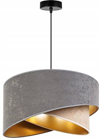 Light Home LH Light-Home o Lampadario a Sospensione Lampadario Industriale per Soggiorno Camera da Letto e Cucina Lampade a Sospensione in Metallo e con Paralume di Velluto E27 Beige e Grigio