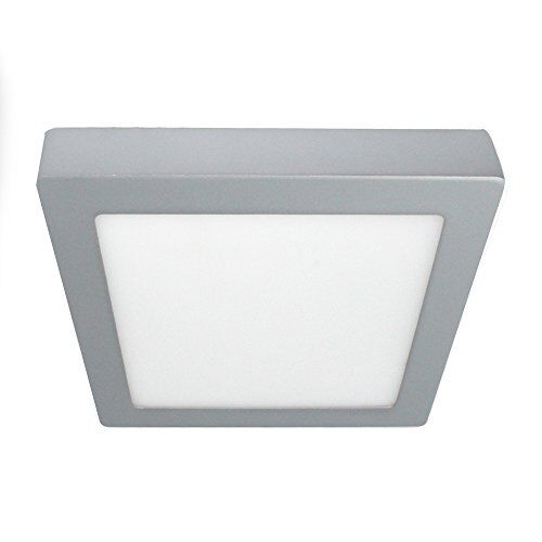 Wonderlamp Downlight  -Led superficie quadrato, 20 W, colore: grigio