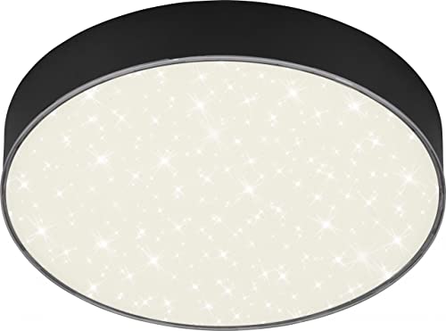Briloner Plafoniera a LED con decorazione a stella, lampadario, lampada senza cornice, pannello da soffitto LED, temperatura di colore bianco neutro, Ø212 mm, nero