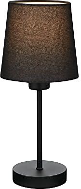 Briloner Lampada da tavolo, lampada da comodino, lampada da scrivania, 1 x E14, incl. cavo interruttore in tessuto, nero, 100 x 314 mm (DxH)