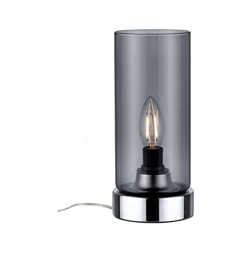 Paulmann 770.56 Lampada da tavolo Pinja touch max.1x20W E14 cromo/vetro opaco 230V metallo/vetro  lampada da comodino luce notturna