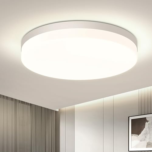 Eagle Plafoniera LED Soffitto 48W, Lampada da Soffitto LED 4000K 4800LM Plafoniera Bagno Rotonda Ø30CM Plafoniere da Ufficio Luce Soffitto per Camera da Letto, Cucina, Soggiorno, Balcone