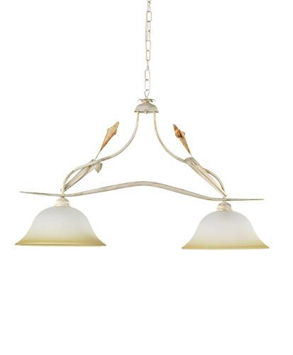 ONLI Lucrezia Lampadario Biliardo E27, Avorio, 85 x h 110 cm, metallo;vetro