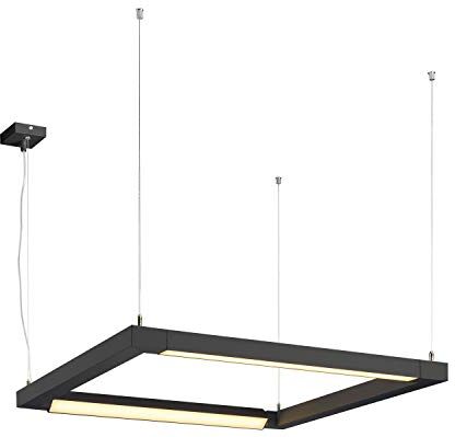 SLV lampada a sospensione OPEN GRILL LED/lampada da soggiorno, illuminazione da interni, lampada a sospensione per sala da pranzo, LED, lampada da soffitto / 3000K 54W 4500lm nero 120 gradi