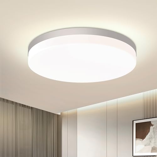 Eagle Plafoniera LED Soffitto 36W 4000K Neutro Bianco 3600LM IP44 Rotonda Moderno Plafoniere per Soggiorno Camera da letto Bagno Cucina Corridoio 23CM