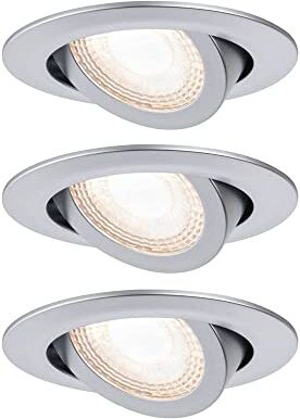 Paulmann FixedLED  Apparecchio LED da Incasso Set da 3 orientabile 82mm 3x6W 3x580lm 230V 3000K Cromo Opaco Rotondo Spot da soffitto plastica 14.4 W