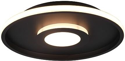 Trio , Plafoniera, Ascari incl. 1 x LED,SMD,35,0 Watt,3000K,4100 Lm. Plastica, Bianco, Finitura: Metallo, nero opaco Ø:40,0cm, A:6,8cm Dimmerabile tramite interrutto,IP44